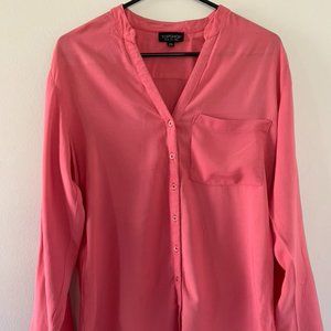 Topshop Button Down Shirt Pink US4